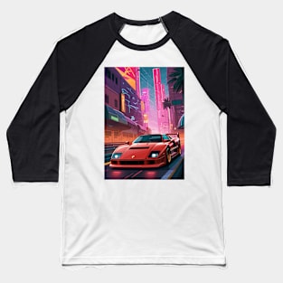 Italian F40 Classic Car Poster Baseball T-Shirt